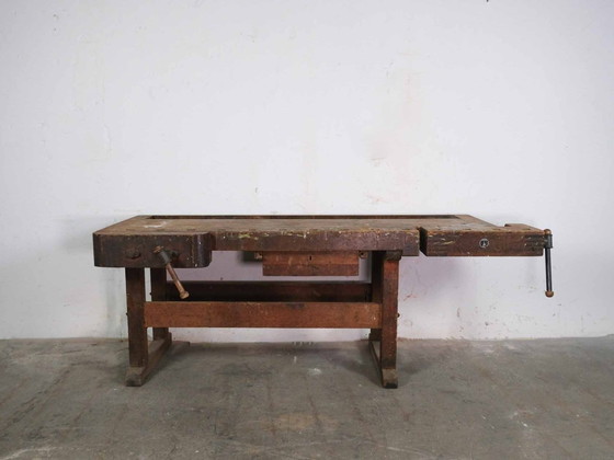 Image 1 of Vintage industriële werkbank, ladekast, dressoir