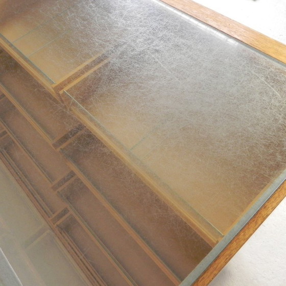 Image 1 of Mostrador/vitrina de exhibición de Ladenbau Brixius, 150 cm de largo, década de 1950.