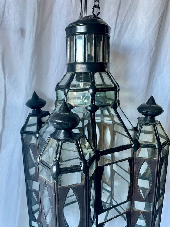 Image 1 of Marokkanische Pendelleuchte aus Glas und Metall