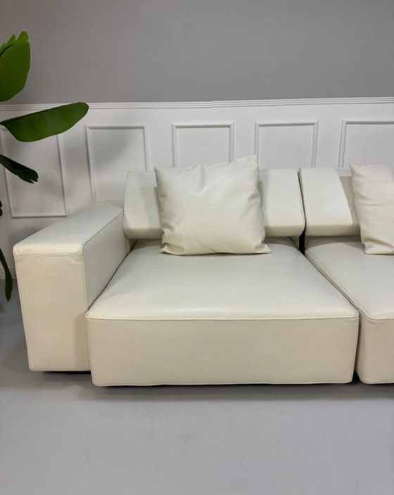 Image 1 of B&B Italia Andy Designer Merk Sofa Leder Wit Klassiek Ligstoel