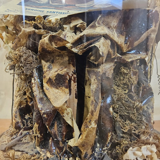 Image 1 of Sehr große antike Glocke mit Blumen Katholische Maria (Höhe:73cm) Vergine Santissima del Rosario (Itilan Glocke)