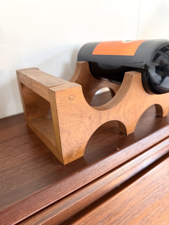 Image 1 of Vintage teakhouten wijnrek ‘60