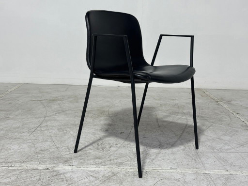 6 sedie HAY About A Chair AAC 19 - Hee Welling - pelle nera - design danese – eetkamerstoelen, Leather, Metal (photo 2 of 6)