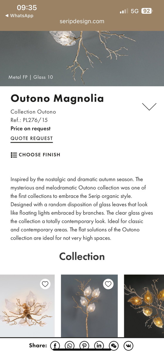 Image 1 of Beautiful handmade ceiling lamp (Serip outono)