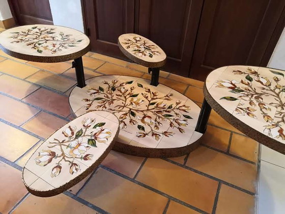 Image 1 of Table basse vintage en acier par Georges Pelletier pour La Roue à Vallauris, 1970