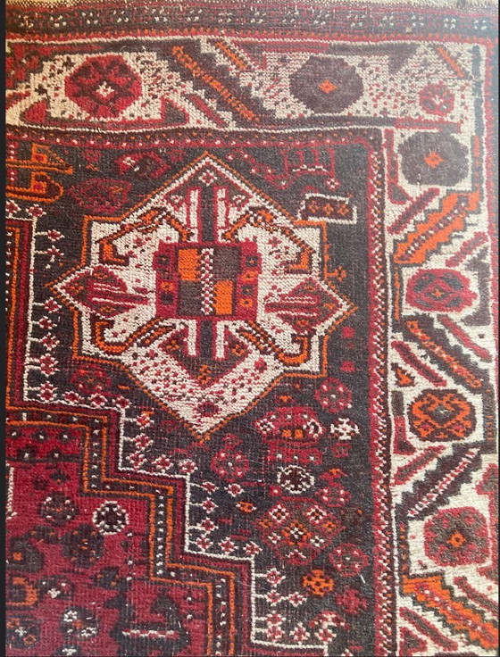 Image 1 of Tapis noué à la main style HERIZ - 163 x 117 cm - Laine sur coton - Vintage (fin des années 80)