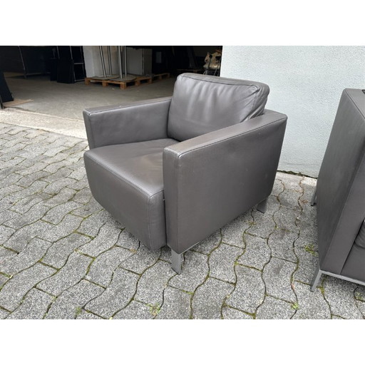 Sillón de cuero Walter Knoll Foster 500 marrón oscuro