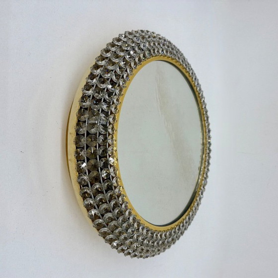 Image 1 of Specchio illuminato Palwa con ottone e cristallo , anni '70