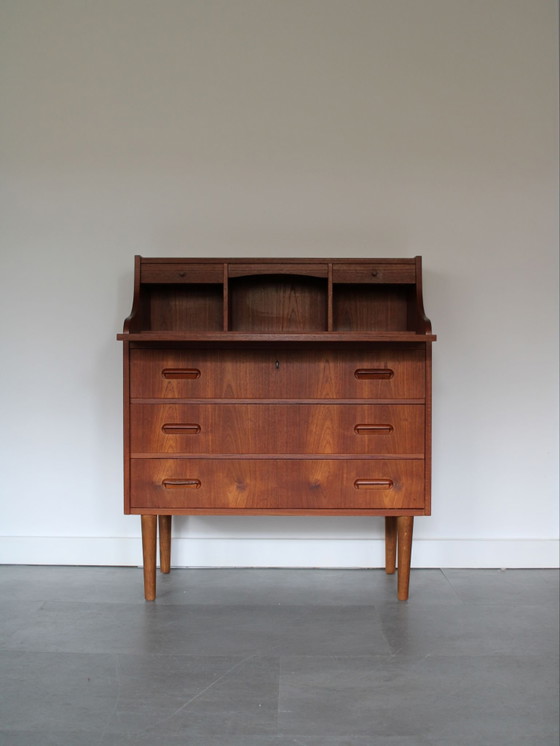 Scrittoio danese vintage in teak, Armadi a muro, Legno, Marrone (foto 4 di 9)