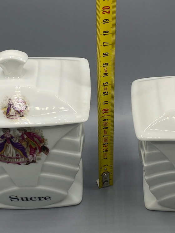 4 FD Chauvigny Porcelain Spice Jars – Galant Art Deco Decor – Decorative Objects (photo 7 of 9)