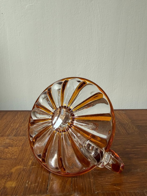 Image 1 of Bohemian Crystal Glass Hand Candlestick – Vintage Charm