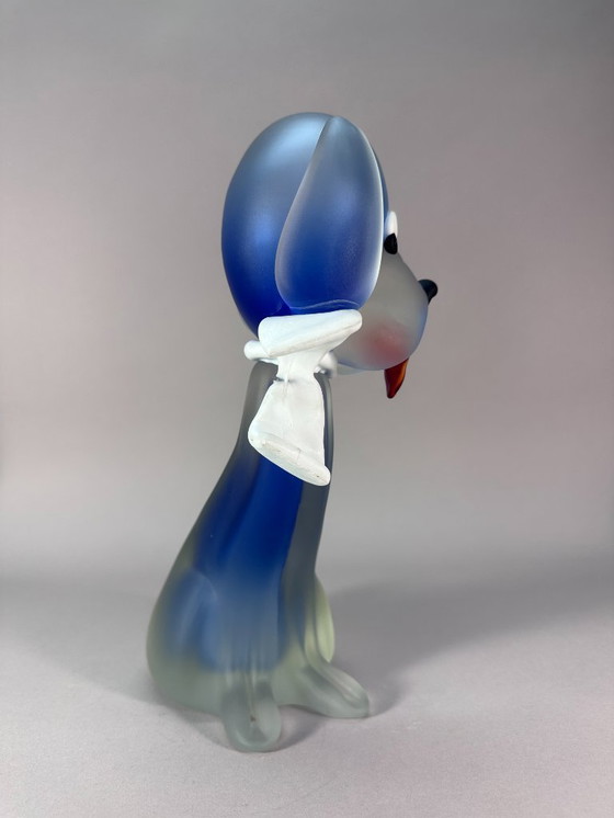 Image 1 of Sculpture de chien Murano Sommerso – De Mio Giuliano attrib. – Verre satiné – Verre d’art italien