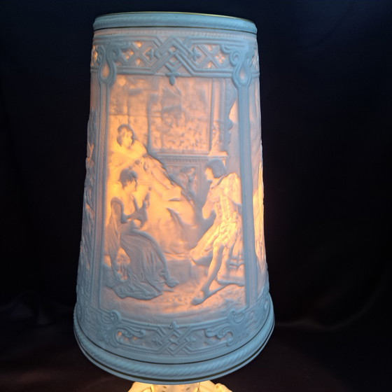 Image 1 of Exclusive Porcelain Table Lamp by Royal KPM Bavaria, Handpainted, approx. 49 cm High