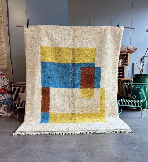 Moroccan Berber Mrirt Rug 200x300 cm, Modern Interior Living Room Rug, Authentic Moroccan rug, Berber carpet, Genuine Wool rug, 