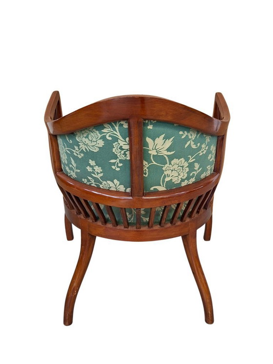 Image 1 of Elegant Inlaid Cherry Wood Bedroom Armchair