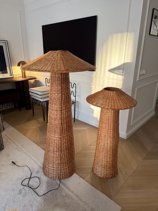 Set di lampade in rattan – vloerlampen (photo 2 of 6)