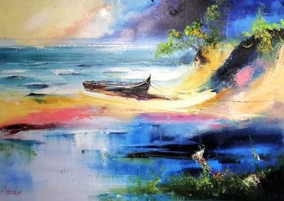 Image 1 of Alfred Anioł (1967-2025), Bateau sur la plage