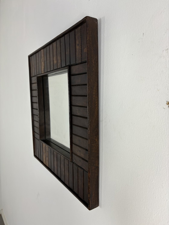 Image 1 of Vintage solid wood square mirror