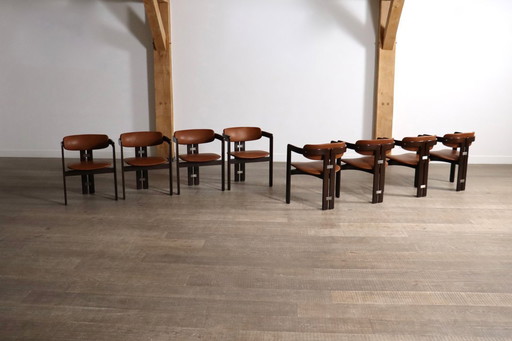 Chaises Pamplona d'Augusto Savini pour Pozzi, Italie, années 1960, ensemble de 8