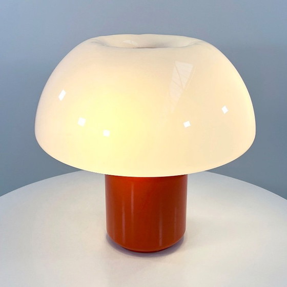 Image 1 of Orange Mushroom Table Lamp by Elio Martinelli for Martinelli Luce, 1970s