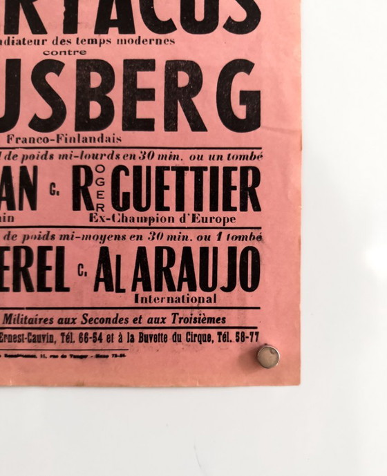 Image 1 of Póster original de lucha libre francesa Catch – Serigrafía – 1960 – 60,00 × 39,50 cm