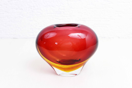 Murano glass heart vase