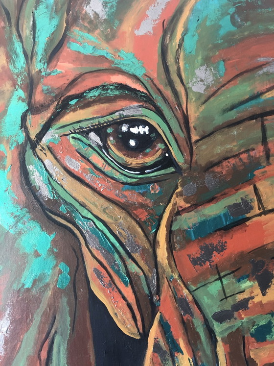 Metallischer Elefant 100 x 80 cm – Kunst, Leinwand (photo 5 of 7)