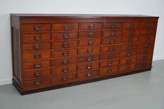 Image 1 of Large Dutch oak apothecary/filing cabinet or dresser, 1930s
