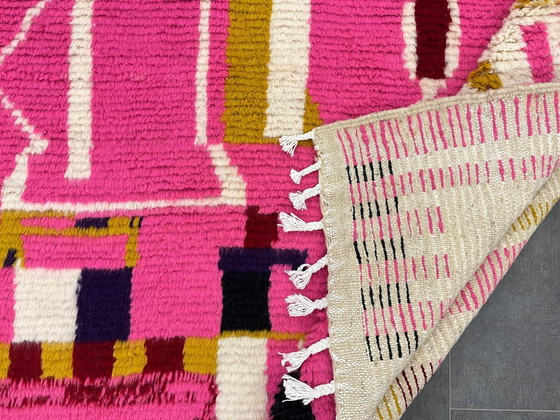 Image 1 of Alfombra de lana de estilo bohemio marroquí - 229 cm x 158 cm