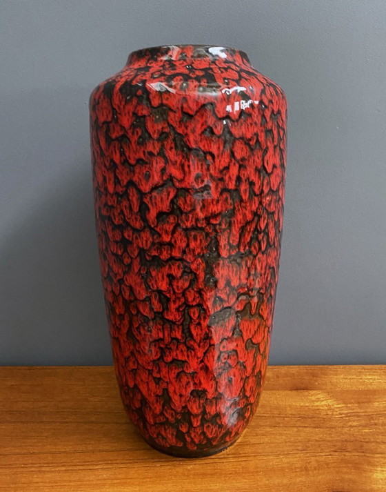 Image 1 of Red and Black large vase by Scheurich model 517-45 west Germany