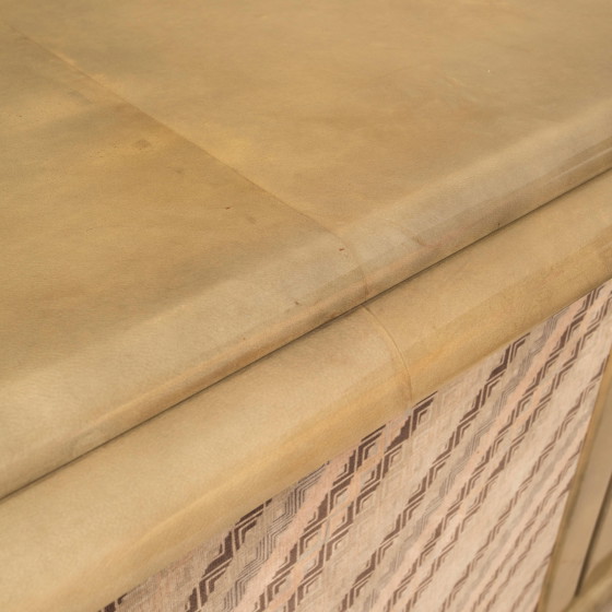 Sideboard aus Pergament und Missoni-Stoff von Angelo Mazzola für Salpol, 1980 – Martin, Wood, Metal (photo 24 of 26)