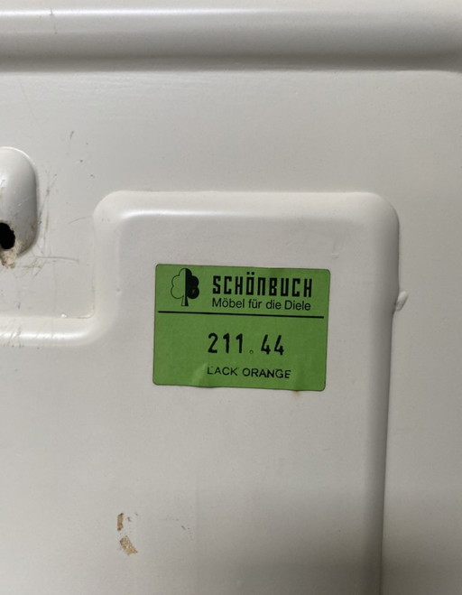 XXL oranger Quadro Spiegel von Schönbuch 1970er Jahre