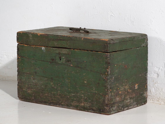 Antieke groene kist (ca. 1920) #74 – Ladekasten, Rustic (photo 20 of 28)