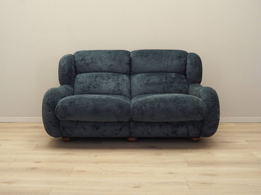 Navy blue velour sofa, Italian design, 1970s, production: Italy