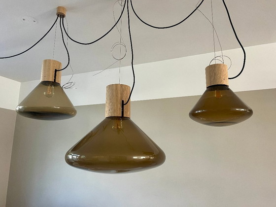 Image 1 of Lampada Brokis Muffin, set da 3 (piccola, media e grande), marrone fumo