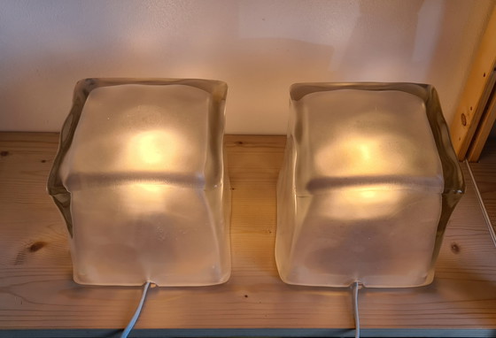 Image 1 of 2x IKEA Ice Cube Iviken table lamps