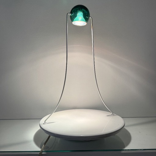 Skipper Table Lamp Gemma in Granite and Green Plexiglass Design 1980's – tafellampen, Metal
