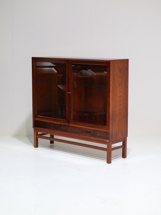 Vitrinekast Brouer Palissander Deens Vintage 1960s – Brouer Møbelfabrik, Vitrinekasten, Glass, Wood (photo 3 of 15)