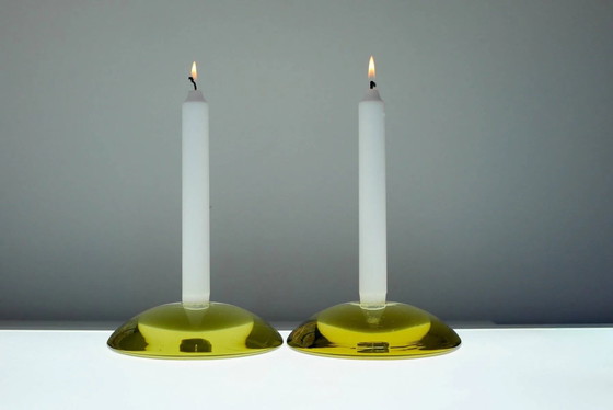 Image 1 of Bougeoirs en verre par Anne Nilsson pour Kosta, années 2000, set de 2