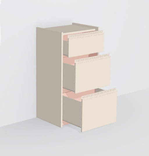 Cassettiera Tylko color crema