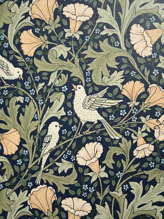 Image 1 of 1950s Scandinavian wallpapered cabinet