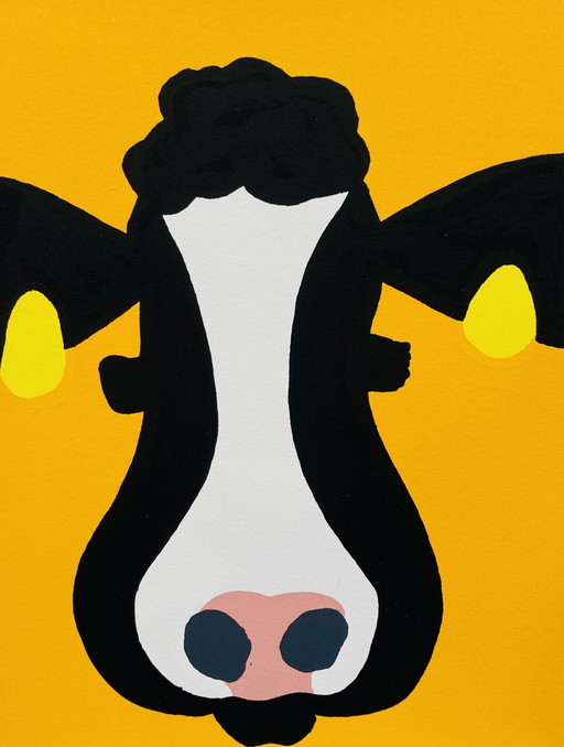Anna - Serigrafia Mucca - Giallo