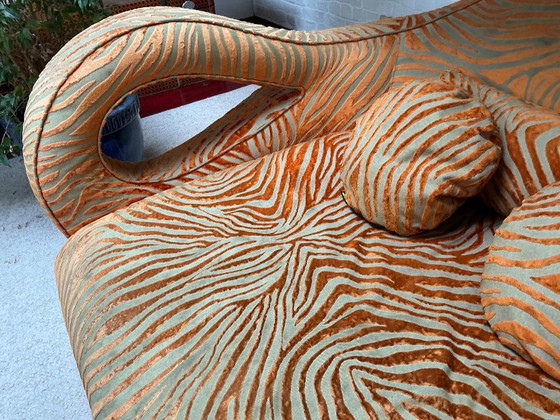 Bretz slow rider (four-seater sofa) vintage, 3-5 seaters, Textile, Metal, Orange, Design (photo 10 of 12)