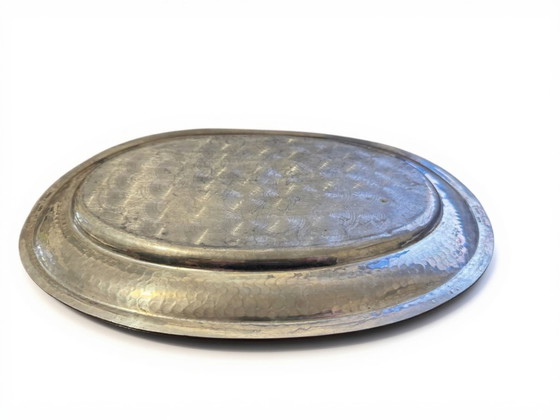 Image 1 of 95% hand-beaten pewter tray