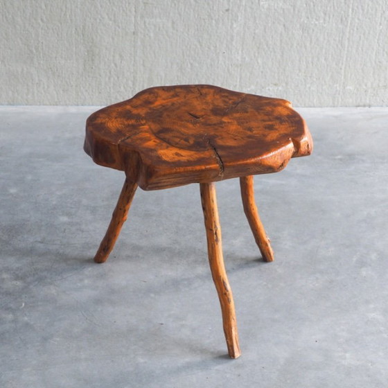 Vintage Franse bijzettafel van iepenhout in een koffer – Wood (photo 20 of 21)