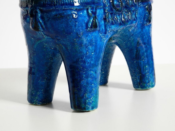Image 1 of Wunderschönes Keramikpferd aus den 1960er Jahren aus der Kollektion „Rimini Blue“ von Aldo Londi für Bitossi, Italien.