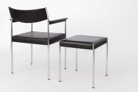 Poltrona e sgabello di Edlef Bandixen per Kusch + Co | Set lounge Bauhaus | Germania, anni '70 (photo 4 of 11)