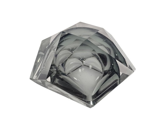 Image 1 of Murano - Flavio Poli - Seguso - Sommerso - Aschenbecher - Klarglas - Grau - Italien - 1960er Jahre