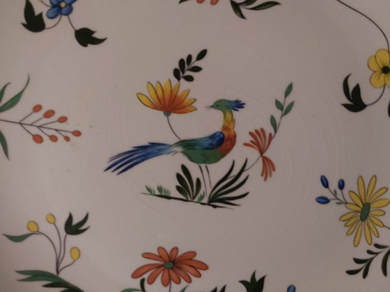 Image 1 of Grand plat Gien oiseau de paradis 