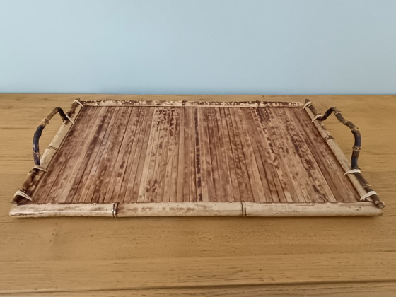 Image 1 of Bamboo and Rattan Service Tray